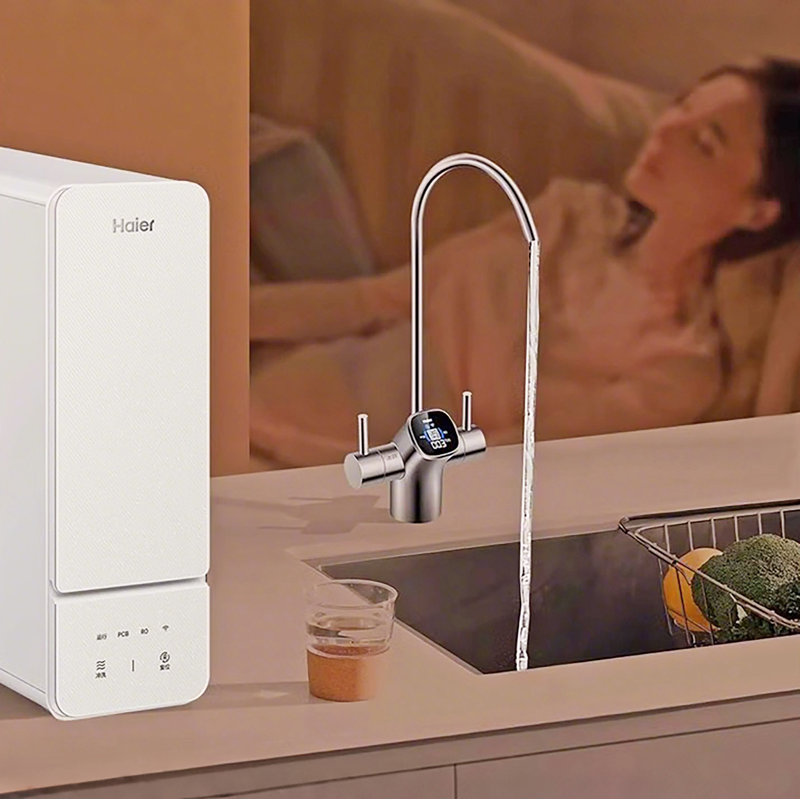 Système d'osmose inversé Fixturedisplays®, système de filtration d'eau, robinet à DEL intelligent, distribution rapide, 220 V 16144