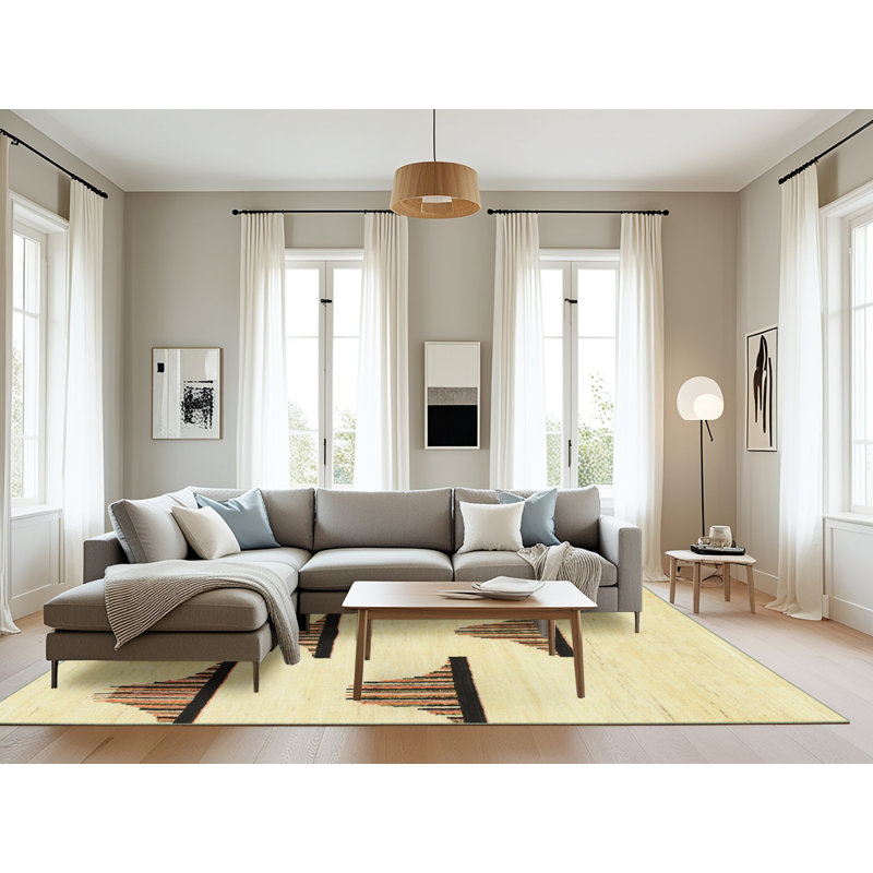 Tapis décoratif multicolore à motif abstrait, Rectangle 8 pi x 10 pi
