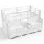 Lit simple mezzanine bas avec espaces de rangement multiples-748502525-748502527