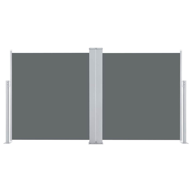 Paravent rétractable avec auvent pliant, Anthracite, H 47,2 po x l 236,22 po