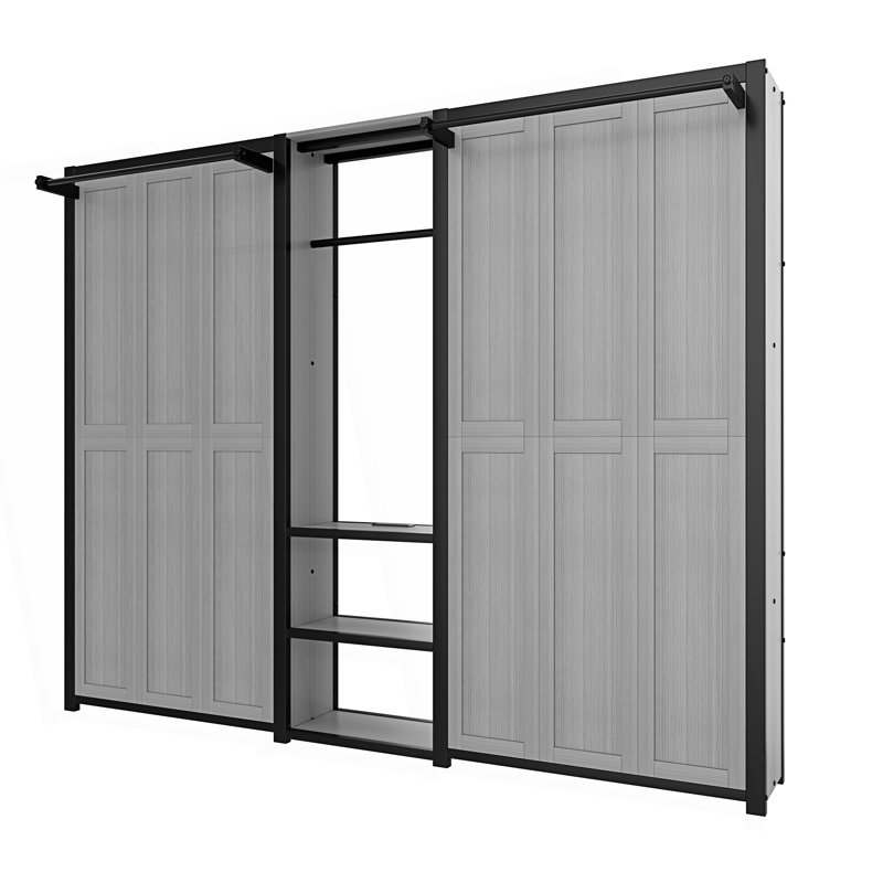 Lit escamotable simple et simple, lit escamotable pliable en métal avec garde-robe