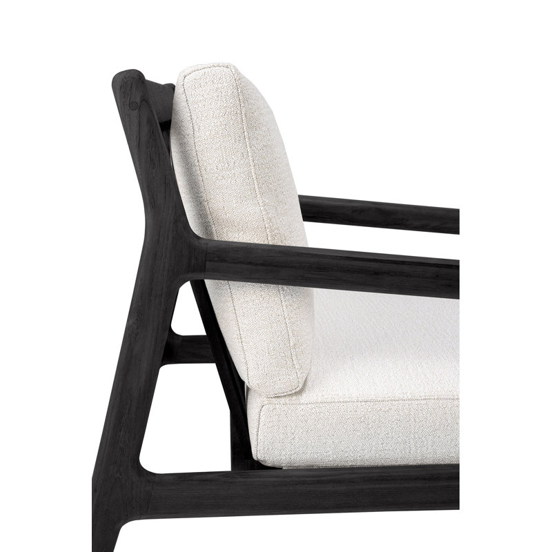 Jack Outdoor Teak Lounge Chair, Teak Black/Off White