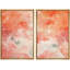 Coups de peinture abstraits, orange et rose vifs, peinture moderne encadrée-101791570-101791567