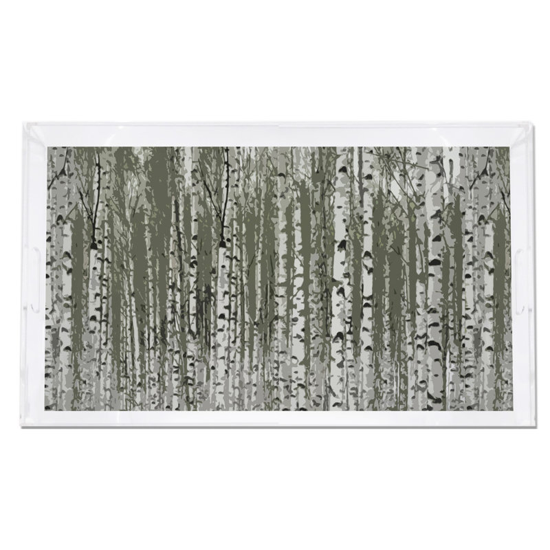 Plateau rectangulaire en bouleau, H 2 po x l 22,5 po x P 14,5 po, Fauve