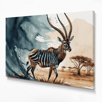 Faune, art mural sur toile beige Kudu