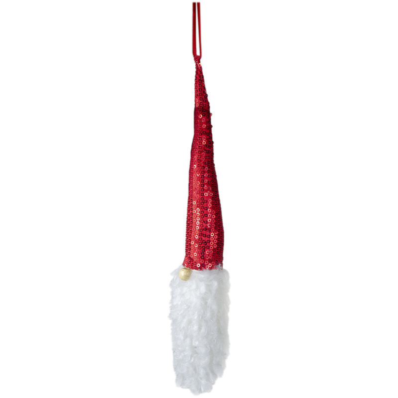 Ornement de Noël 11 "à paillettes rouges avec un chapeau chaud