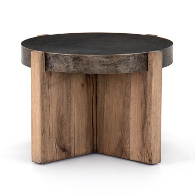 Glendo Iron Tray Top Cross Legs End Table