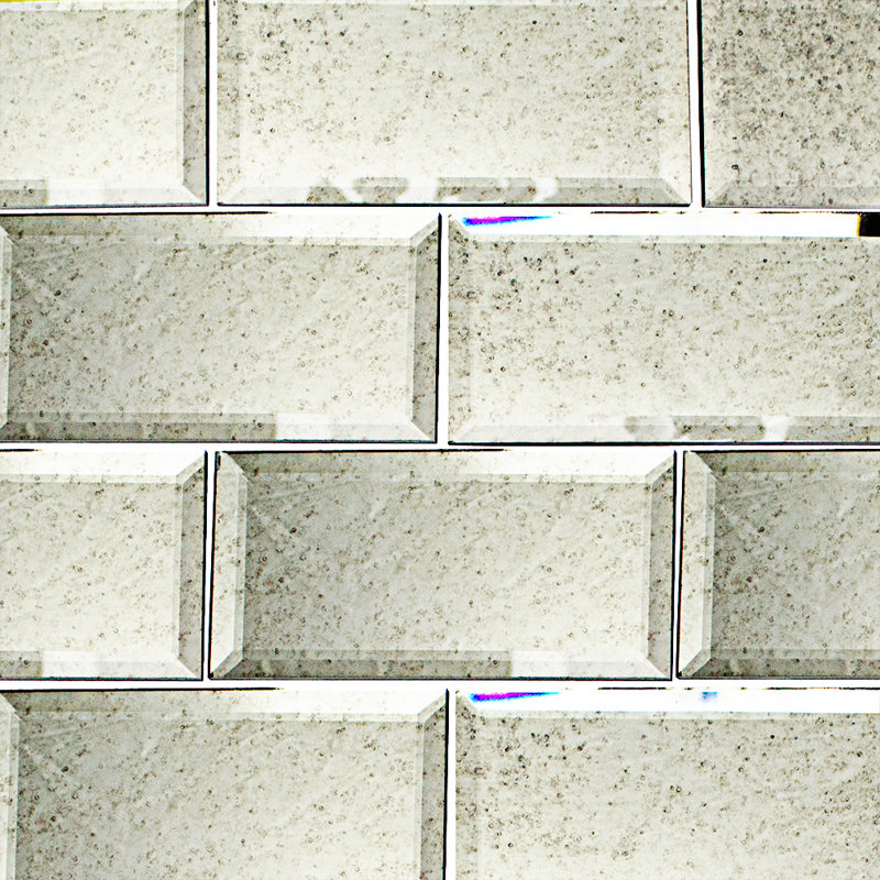 Vintage Mirror 3" x 6" Beveled Glass Brick Look Subway Wall Tile