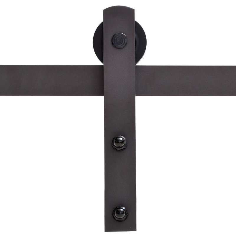 36 In. X 80 In. Light Grey Painted Finished Composite MDF 2 Panel Interior Sliding Barn Door With Hardware Kit, Brown