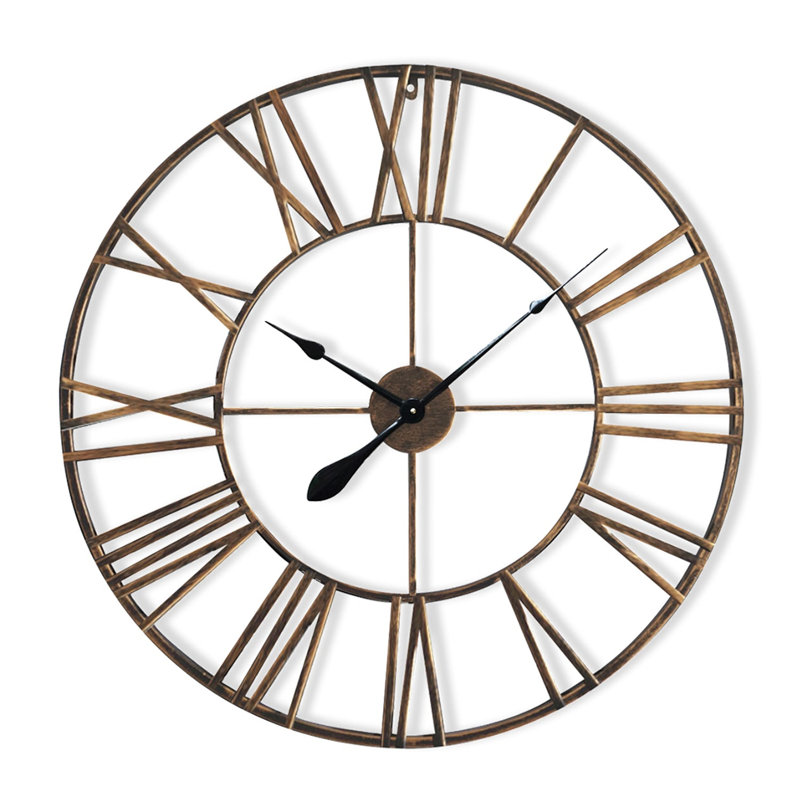 Queensway Wall Clock, 70cm H x 70cm W x 3cm D, Tan