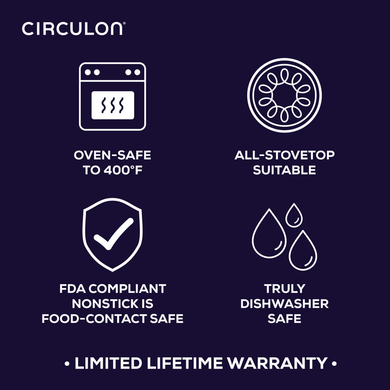 Circulon Symmetry 11.03 in. Non Stick Hard-Anodized Aluminum Frying Pan, Chocolate
