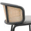Tabouret de bar moderne en osier Daishun avec assise en tissu et structure en acier thermolaqué-717858019