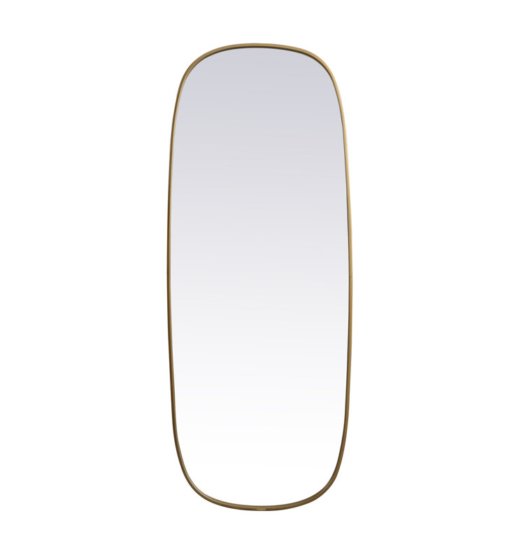 Bertin Metal Oval Wall Mirror, Brass, 60"  x 24" 