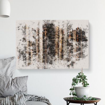 Bare Trees Watercolour - Wrapped Canvas