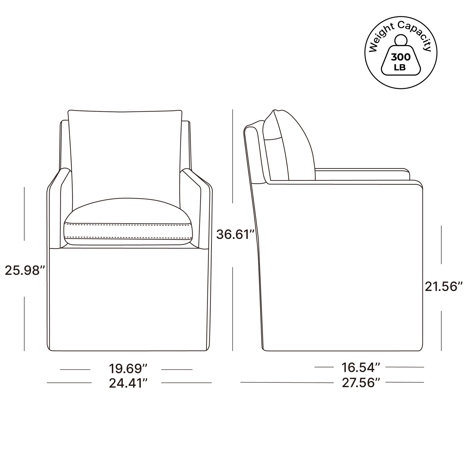Alayaa Upholstered Arm Chair, Storm Polyester
