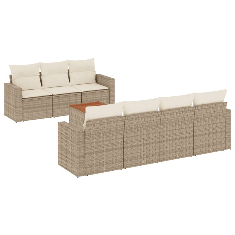 Ensemble de canapé de jardin Vidaxl beige, blanc crème