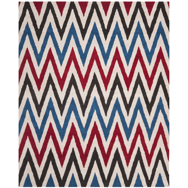 Deedie Hand Tufted Wool Chevron Rug, Rectangle 8' x 10'