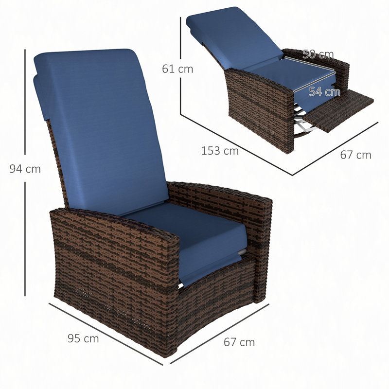 Fauteuil inclinable inclinable en rotin 360 °