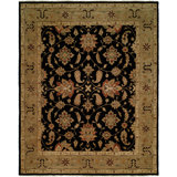 Hand Knotted Wool Oriental Area Rug in Black/Camel