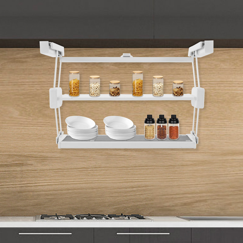 Support à épices à 2 niveaux pour armoire, Blanc