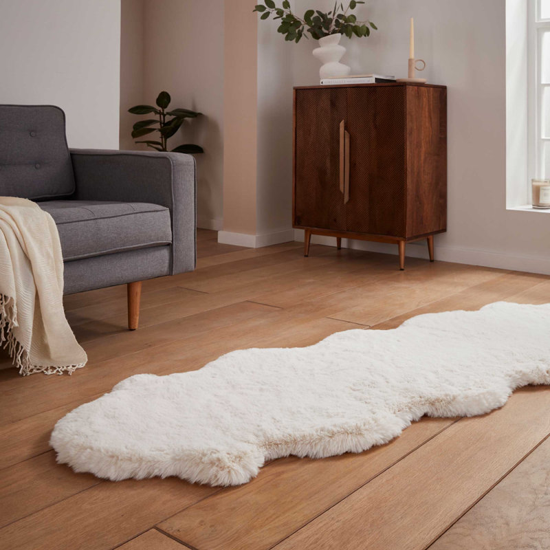 Lehi Shaggy Super Soft Sheepskin Rug - Ivory - 60X180, Novelty 60 x 180cm