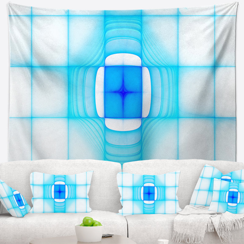 Tapisserie pare-soleil à infrarouges abstract blue, H 32 po x l 39 po