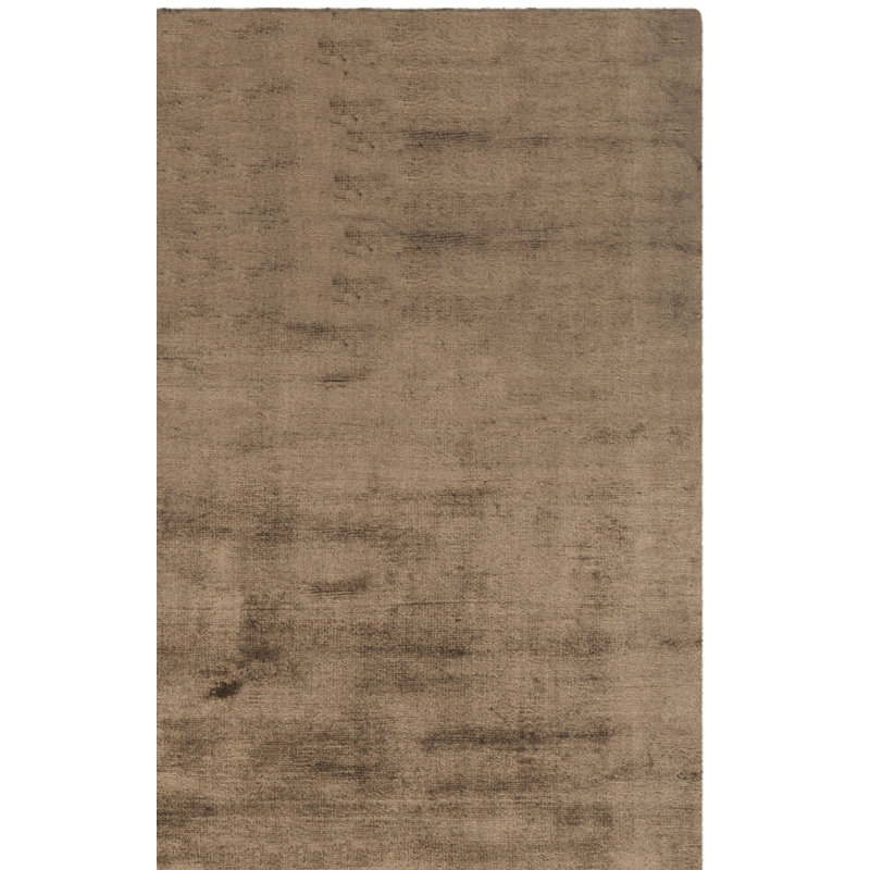 Tapis brun en viscose fait à la main Endora, Rectangle 9 pi x 12 pi