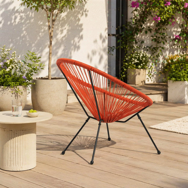 Ensemble de chaise longue de patio, Orange