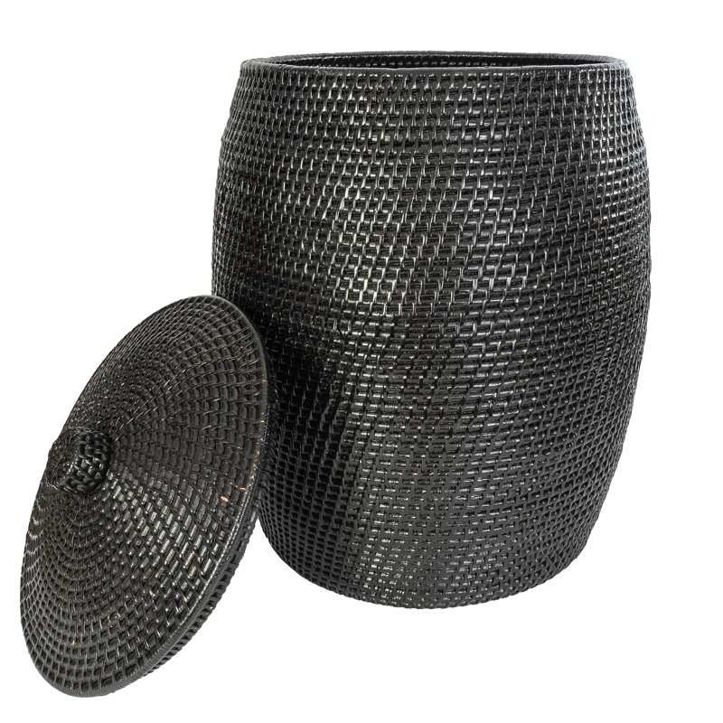 Hand Woven Laundry Hamper, Tudor Black