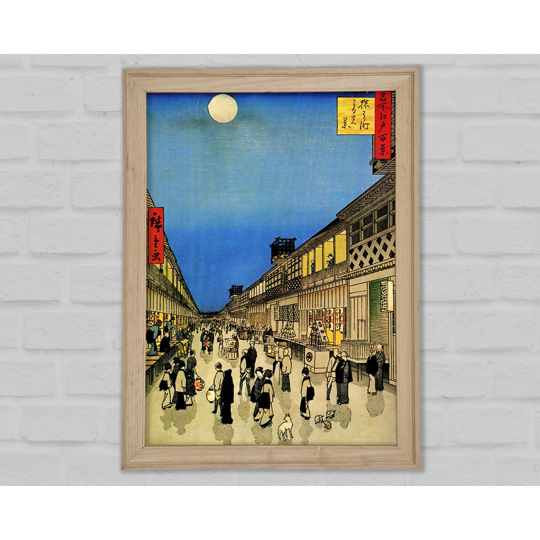 Hiroshige-Marktplatz - Einzelne Bilderrahmen Kunstdrucke