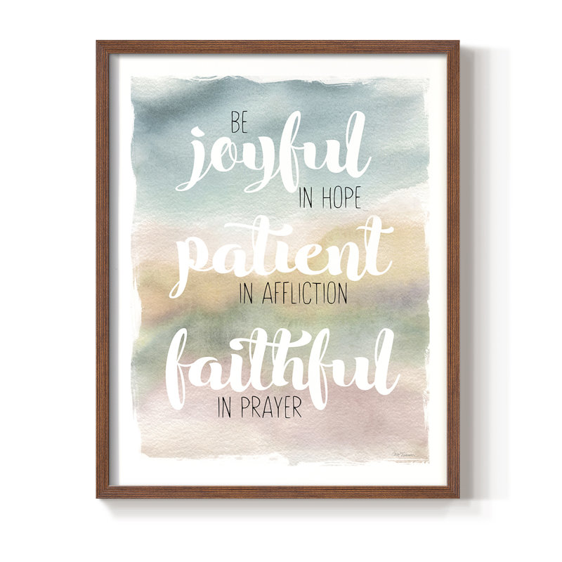 «Be Joyful», reproduction encadrée - bois massif, H 21 po x l 17 po, Noyer