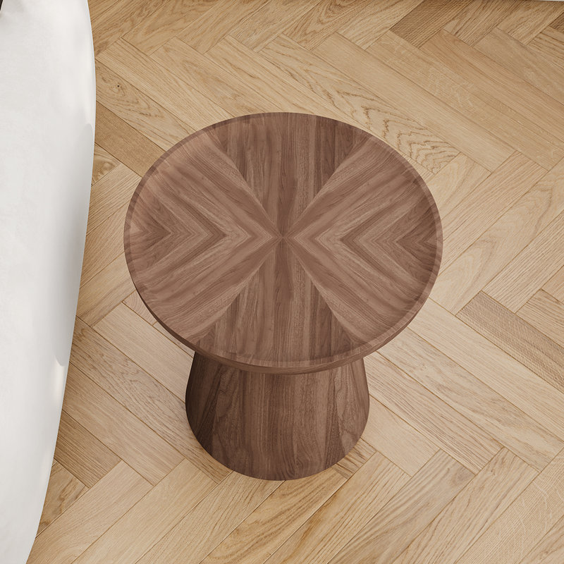 19.7" Small Round Coffee Table & Side Table, Versatile Companion With Warm Wood Texture, Brown