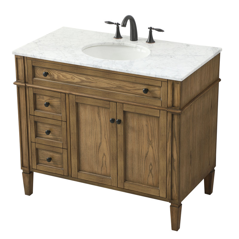 Ensemble de meuble-lavabo simple 40 "Rivers, Brun foncé