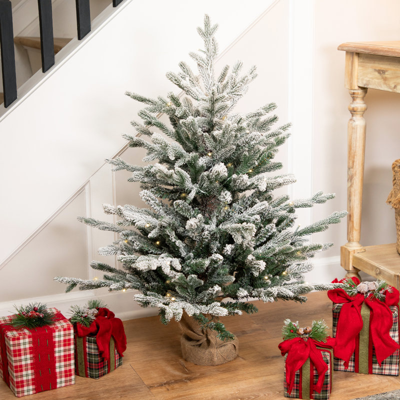 Arbre de Noël artificiel pin préinstallé avec toile de jute Real Touch