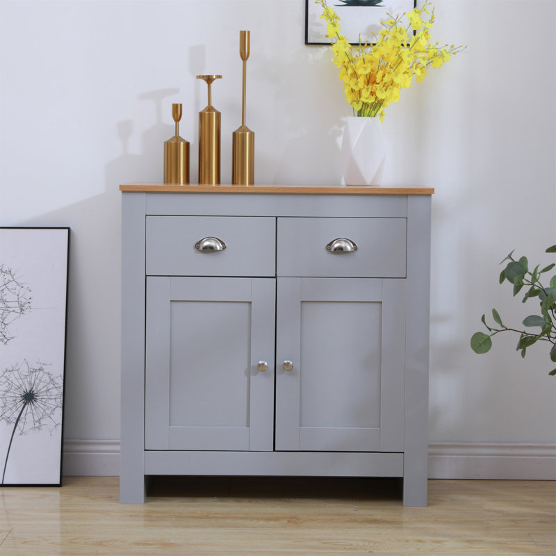 Lam 79cm Sideboard, Grey/Oak