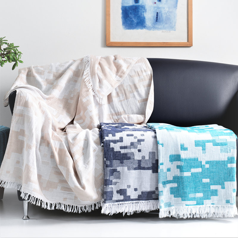 Sciortino Quilted Throw Blanket, Navy