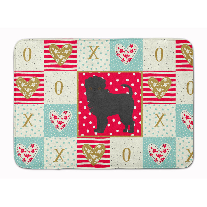 Tapis de cuisine en mousse mémoire love Shanaya, Affenpinscher noir