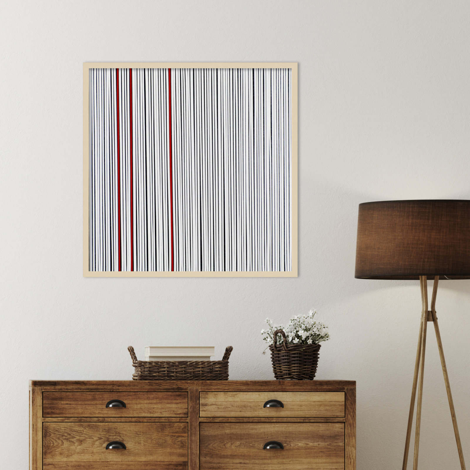 Mostly White Print by Alex Dunn, Brown, 33" H x 33" W x 1" D