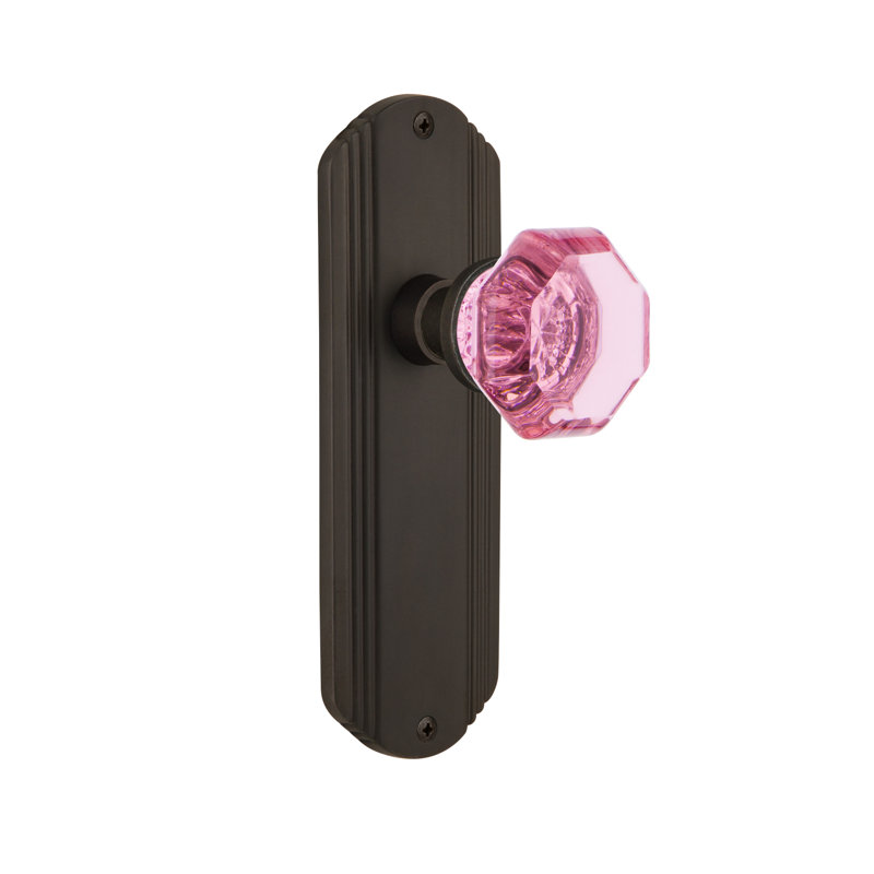 Deco Plate with Waldorf Pink Door Knob, 2-3/8”, Oil-Rubbed Bronze