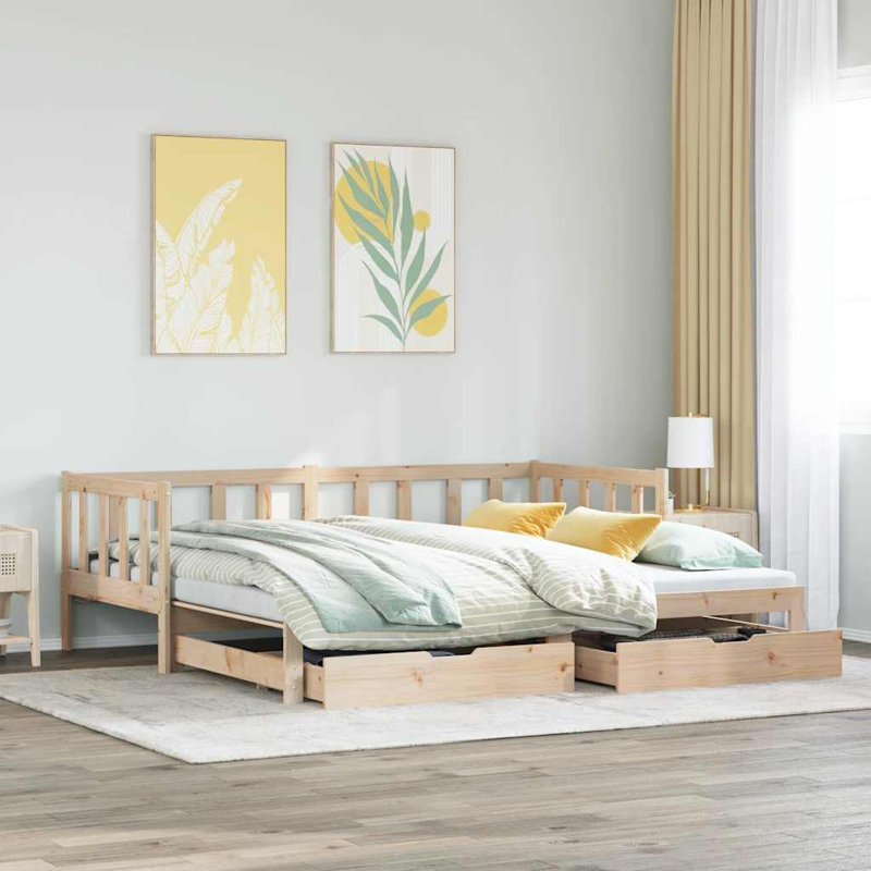 Segura Solid Wood with Trundle, Natural, Single (3')