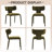 Modern Minimalist Dining Chair, Green Upholstered Fabric Chair With Splayed Steel Frame And Foam Cushion​​-1689115916