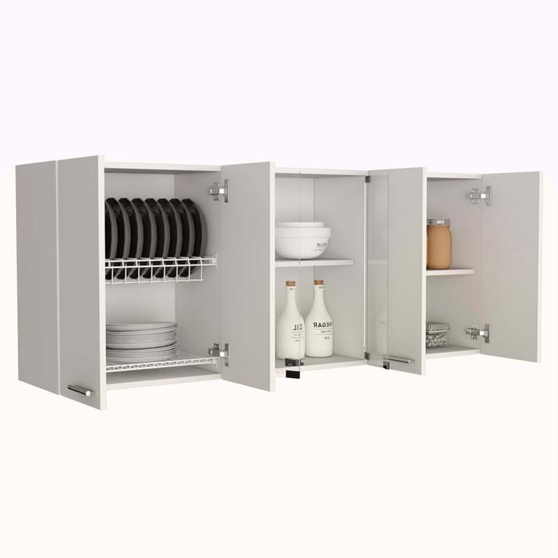 Armoire murale Peoria, quatre tablettes intérieures, Blanc