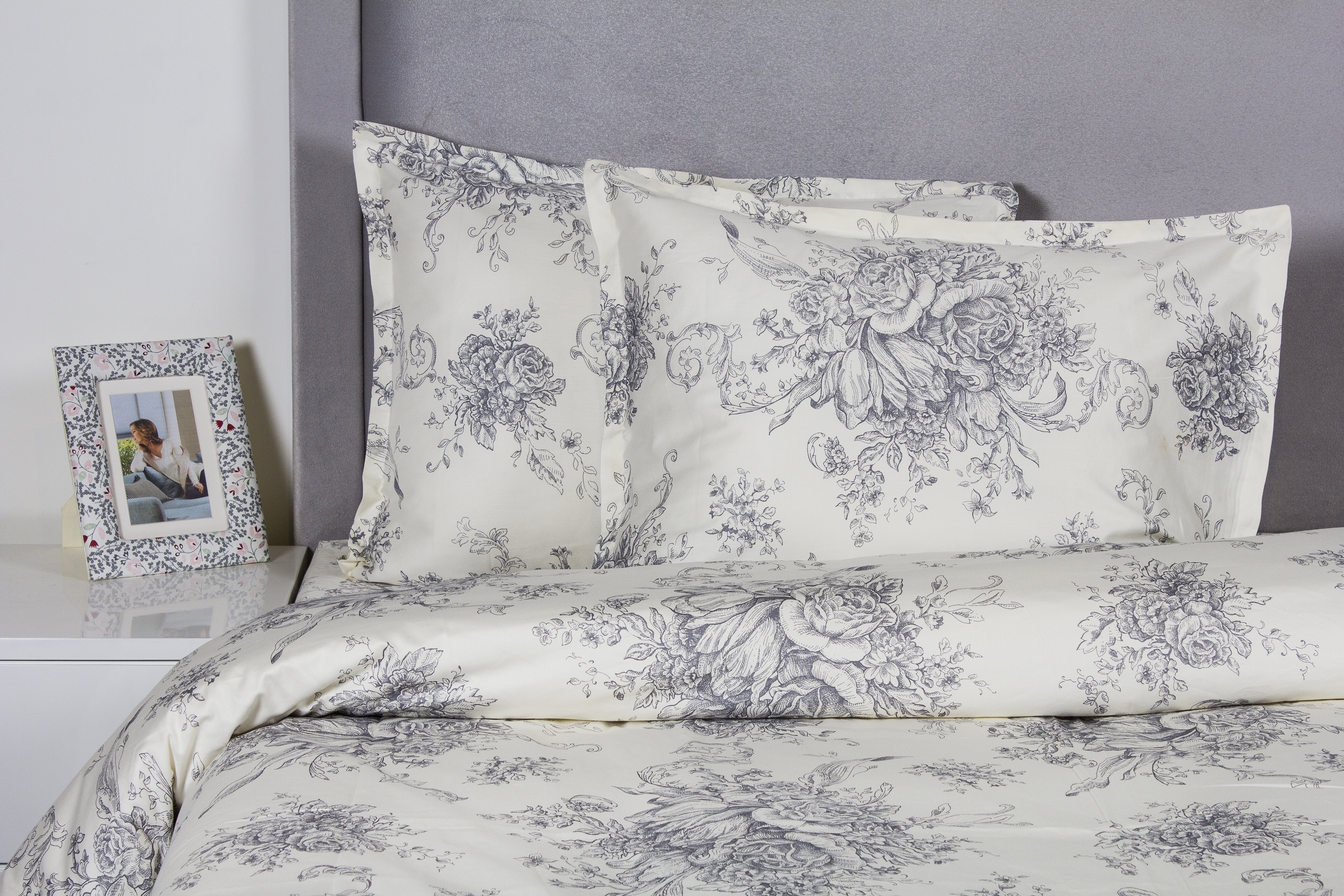 Toile De Jouy 100% Cotton Duvet Cover Set