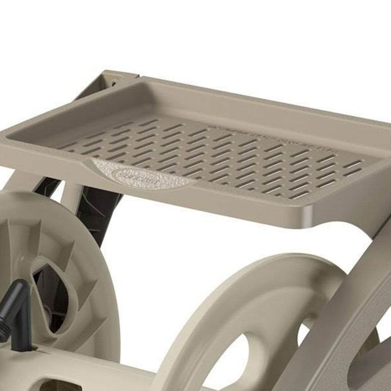 Suncast Taupe Resin Wall Mounted Hose Reel with Tray