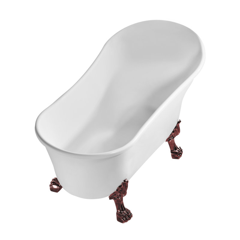 55" Streamline Clawfoot Soaking Acrylic Bathtub, Matte Oil Rubbed Bronze, Matte Oil Rubbed Bronze