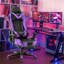 JL Comfurni Adjustable Armrest and Adjustable Headrest PC & Racing Game Chair-59230200