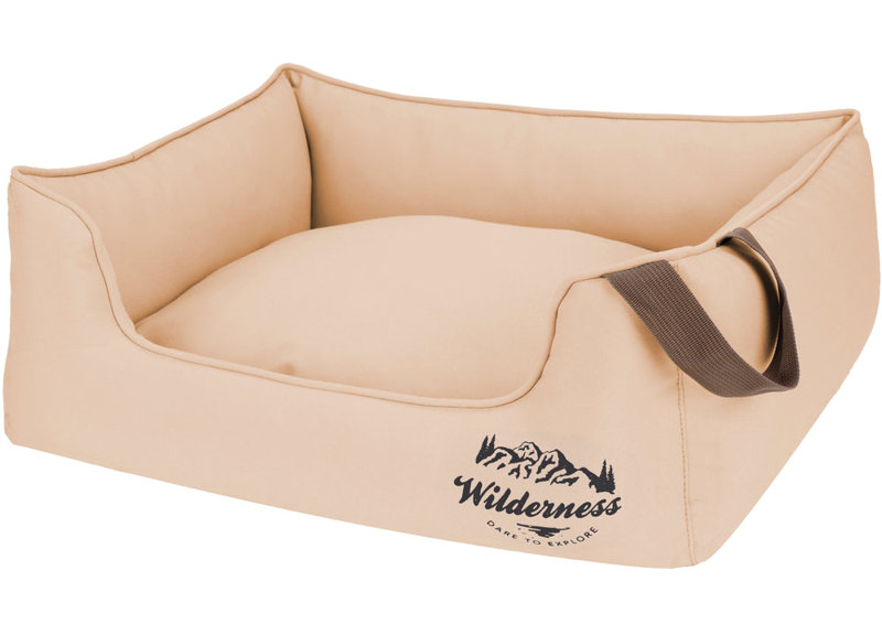 Faux Leather Pet Bed, 33cm H x 109cm W x 83cm D, Cream