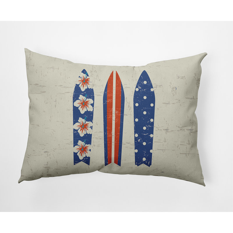 Housse de coussin rectangulaire pour l'extérieur Triple Surf, bleu