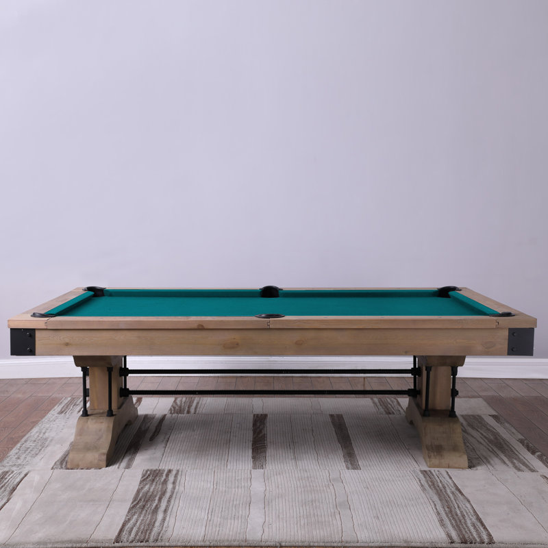 Table de billard Manchester, Bleu vert, Non, Naturel patiné