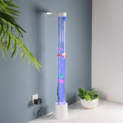 Bubble Lamp Night Light – Color-Changing with Fake Fish Effect, Compatible with Rubik Controller – Bubble Tube Lamp for Sensory Rooms and Kids’ Bedroom (Bubble Tube 4FT)